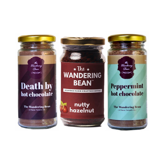 Death by chocolate + Peppermint hot chocolate + Nutty Hazelnut